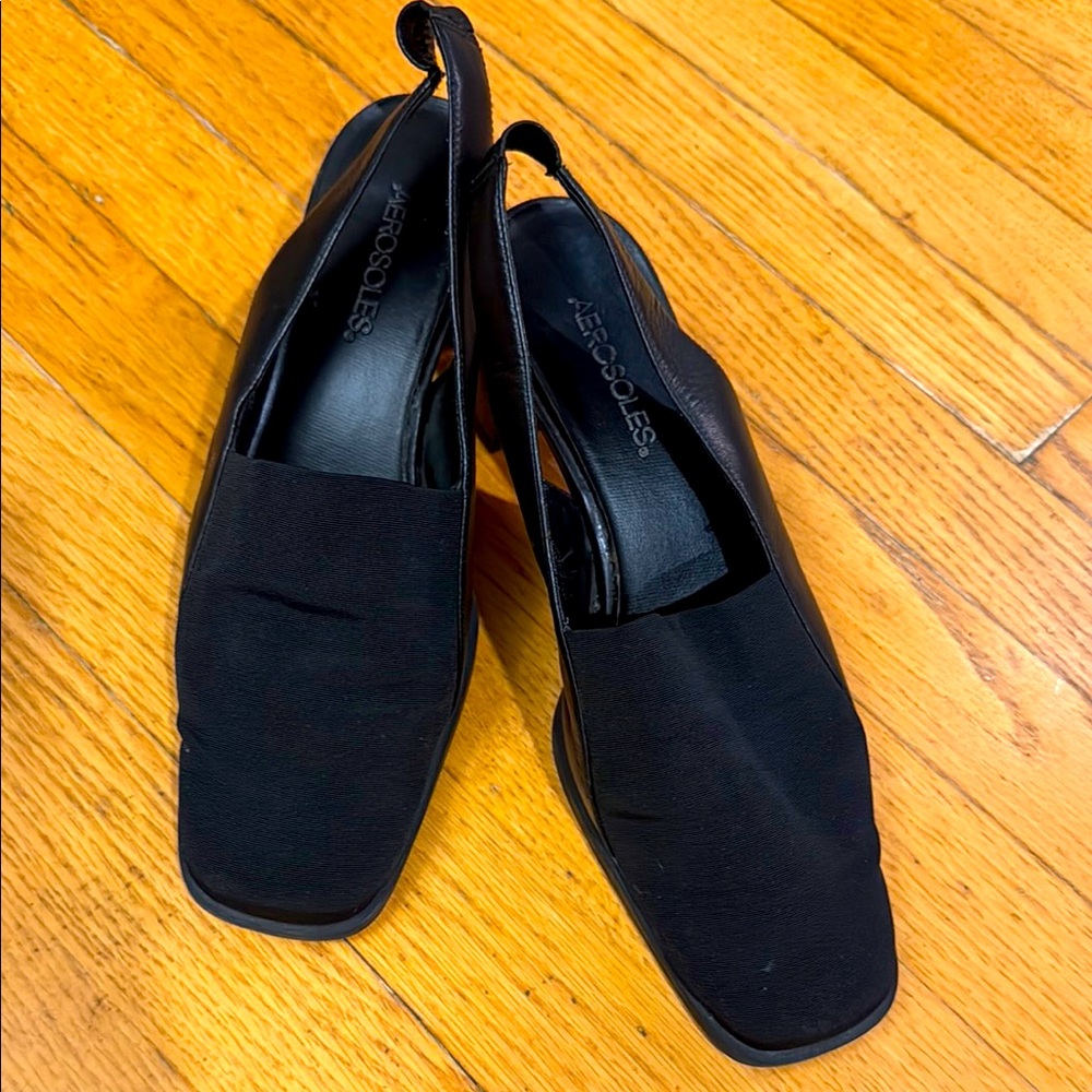 🌼AEROSOLES - BLACK SLINGBACKS - 9M🌼